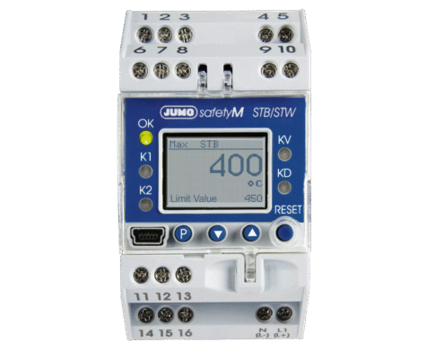 JUMO safetyM STB/STW turvalämpötilarajoitin