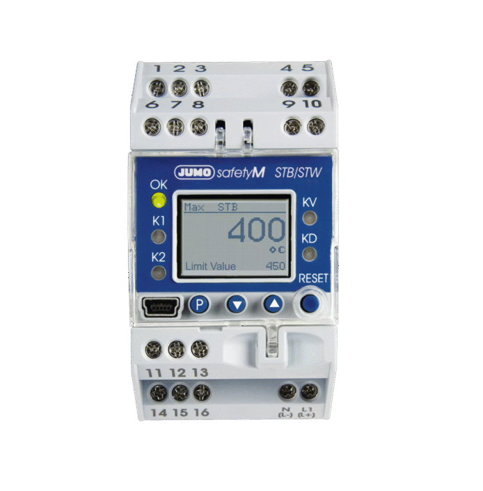 JUMO safetyM STB/STW turvalämpötilarajoitin