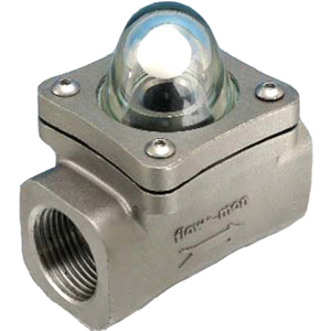 BL virtausnäyttö palloindikaattorilla lasikuvussa